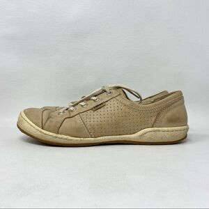 Joseph Seibel Women Size 39/8-8.5 Tan Leather Sneakers Casual Lace Up Shoes